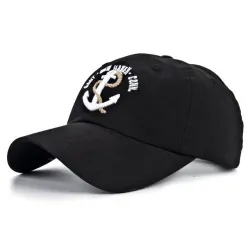 Baseball cap with anchor - cotton - adjustable - unisex