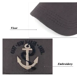 Baseball cap med ankar - bomull - justerbar - unisex