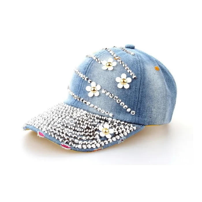 Puuvilla Jeans Rhinestone Cap Baseball Hattu