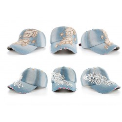 Cotton Jeans Rhinestone Cap Baseball Hat