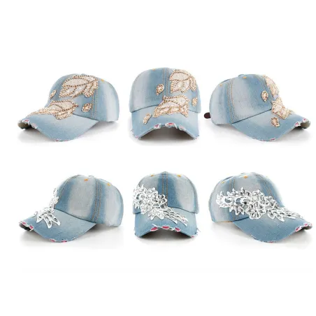 Puuvilla Jeans Rhinestone Cap Baseball Hattu