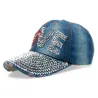 Vintage - Jeans Baseball cap rhinestones - hattu - puuvilla