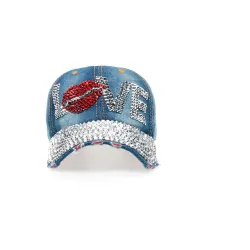Vintage - Jeans Baseball cap rhinestones - hattu - puuvilla