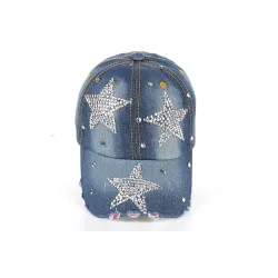 Sombreros & gorrasalgodón de moda / jeans gorro de béisbol con estrellas rhinestones