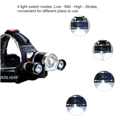 Deporte & OutdoorIluminación delantera - zoom linterna - antorcha - 3 lámpara LED XML-T6