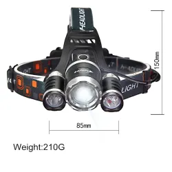 Deporte & OutdoorIluminación delantera - zoom linterna - antorcha - 3 lámpara LED XML-T6