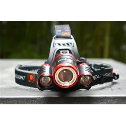 Forehead headlight Zoom flashlight - fackla - 3 XML-T6 LED lampa