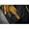 Giacca nera con ali d'oro ricamate