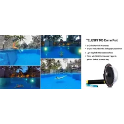 TELESIN 6" Waterproof Case Floating Trigger for GoPro Hero 4 3 3+ Lens Dome Cover Housing