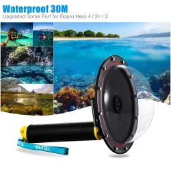 TELESIN 6" Waterproof Case Floating Trigger for GoPro Hero 4 3 3+ Lens Dome Cover Housing