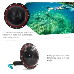 TELESIN 6" Waterproof Case Floating Trigger for GoPro Hero 4 3 3+ Lens Dome Cover Housing