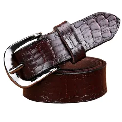 Crocodile design - genuine leather belt