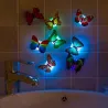 Färgglada konstgjorda fjäril LED Night Light Lamp Wall Sticker