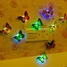 Färgglada konstgjorda fjäril LED Night Light Lamp Wall Sticker