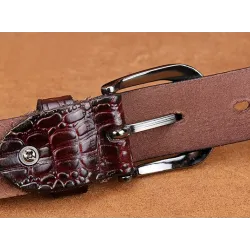 Design de crocodilo - cinto de couro genuíno