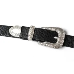 Bracelet en cuir double boucle vintage