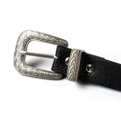 Bracelet en cuir double boucle vintage