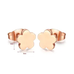 AretesPendientes de acero inoxidable de oro rosa 2 par