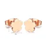 AretesPendientes de acero inoxidable de oro rosa 2 par