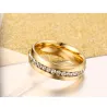 Gold - silver classic ring with zirconia