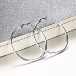 AretesPendientes Gold & Silver Round Hoops 2 Pair