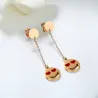 Steel Red Heart Long EarringsOorbellen