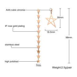 Asymmetrie Star String Long Ohrringe