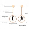 Star & Moon Stainless Steel Long EarringsEarrings