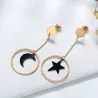 Star & Moon rostfritt stål långa örhängen