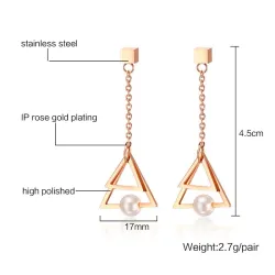 Driehoek Pearl Drop EarringsOorbellen