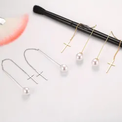 Pearl drop long line eleganta örhängen