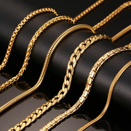 colar de cadeia de ouro 60cm