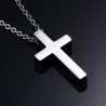 CollaresColgante clásico en blanco con collar de acero inoxidable