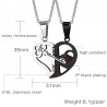 CollaresCierre de la llave - Colgante de forma de corazón con collar 2 piezas