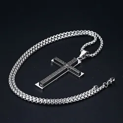 Cross with Spanish Bible - ruostumaton teräs kaulakoru - unsex