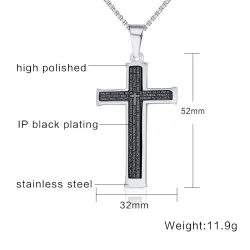 Cross with Spanish Bible - ruostumaton teräs kaulakoru - unsex