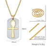 Removable Egyptian Ankh cross pendant stainless steel necklace
