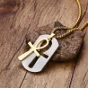 Removable Egyptian Ankh cross pendant stainless steel necklace