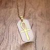 Removable Egyptian Ankh cross pendant stainless steel necklace