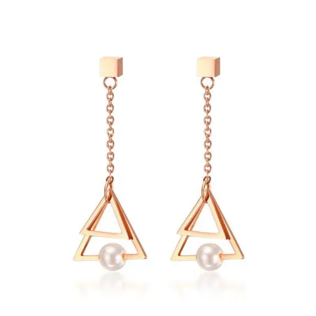 Triangle Pearl Drop Earrings Näytä tarkat tiedot