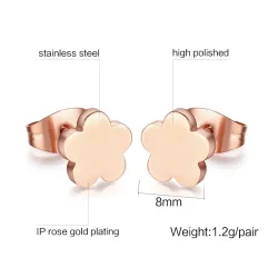 Rose Gold rostfritt stål örhängen 2 par