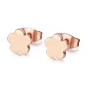 AretesPendientes de acero inoxidable de oro rosa 2 par