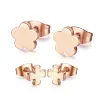 AretesPendientes de acero inoxidable de oro rosa 2 par