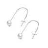 Pearl drop long line elegant earrings