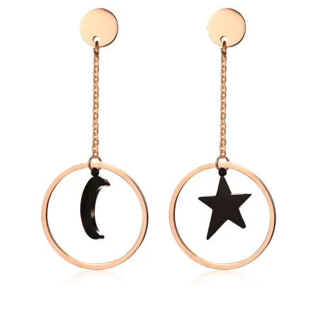 Star & Moon Stainless Steel Long Earrings Näytä tarkat tiedot