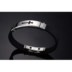 Bracelet en acier inoxydable Silicone