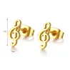 Golden Music Note Stud örhängen