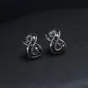 Black crystal infinity stud örhängen