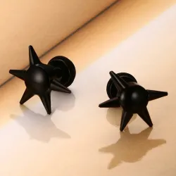Boucles d'oreilles noires Unisexe