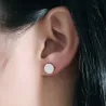 Rotondo Nero & Argento Orecchini Stud